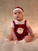 Jardineira Romper Natal Papai Noel Vermelho Jardineira Romper Natal Papai Noel Vermelho