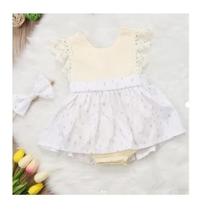 Jardineira Romper Vestido Bebe Menina Mesversario