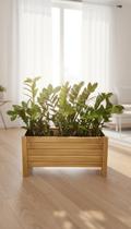 Jardineira Vaso de Madeira Ripada 50x21cm