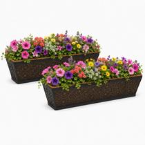 Jardineiras de Metal Halatool 2 Peças 76 cm com Forro de Fibra de Coco
