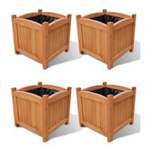Jardineras Elevadas Casafoyer 4 piezas 30x30x30 cm de Madera Resistentes a la Intemperie Jardineras Elevadas Casafoyer 4 piezas 30x30x30 cm de Madera Resistentes a la Intemperie