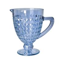 Jarra 1 litro de vidro azul bico de jaca Roman Bon Gourmet - 35442