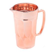 Jarra 1 Litro De Vidro Metalizado Rosé Gold Curves Artesanal Para Suco Água Drinks