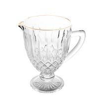 Jarra 1 Litro De Vidro Transparente Com Fio Ouro Greek