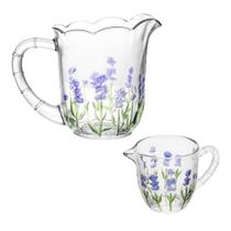 Jarra 1,5 Litros Cristal Água Leiteira 240ml Lyor Lavanda Jarra 1,5 Litros Cristal Água Leiteira 240ml Lyor Lavanda