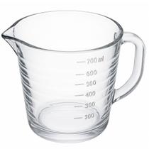 Jarra 700ml Medição Precisa Bico Dosador Vidro Transparente Reforçado para Receita Culinária Leite Farinha Utensílio Cozinha