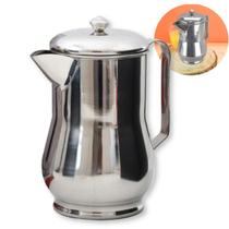Jarra Aço Inox Cromado Suco Água Com Aparador De Gelo 1,5 Litros