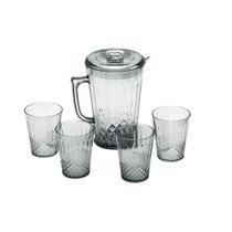 Jarra Acrílico 1 Litro com 4 Copos Agua Suco Bebida Branco