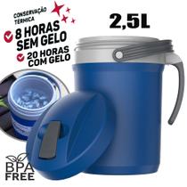 Jarra Azul Garrafa Térmica Flitop 2,5L Suco Água Termolar