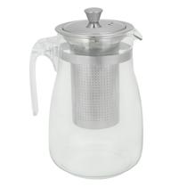 Jarra Bule de Vidro com Infusor e Tampa de Aço Inox 900ml