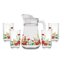 Jarra c/ tampa 1,35l 4 copos vidro jardim hauskraft Jarra c/ tampa 1,35l 4 copos vidro jardim hauskraft