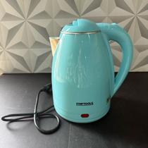 Jarra chaleira elétrica azul 220V multiuso para cozinha com alça para ferver água chá café com base chalera grande