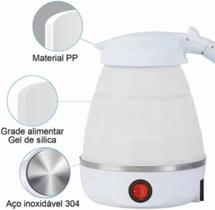 Jarra Chaleira Elétrica Viagem 110v Mini De Silicone Dobrável Portátil 600ml
