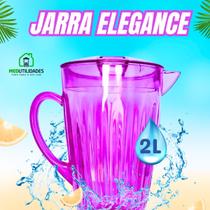 Jarra Chique 2l Elegance Para Suco Agua ROSA/ AZUL/VERDE/CRISTAL - Micromax