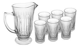 Jarra Com 6 Copos Lyor Deli Diamante De Vidro 1l300ml