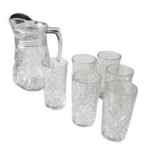 Jarra Com Copos Em Vidro 1l Linha Samantha 7 Peças Jarra Com Copos Em Vidro 1l Linha Samantha 7 Peças
