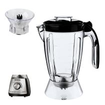Jarra Copo Cristal de Liquidificador Modelos Mondial Eletronic Inox Tampa Preta Transparente Jarra Copo Cristal de Liquidificador Modelos Mondial Eletronic Inox Tampa Preta Transparente