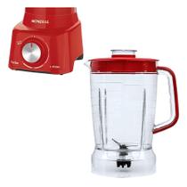 Jarra Copo de Liquidificador Compatível Mondial L850 L900W Cristal Tampa Vermelha livre de BPA Jarra Copo de Liquidificador Compatível Mondial L850 L900W Cristal Tampa Vermelha livre de BPA