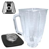 Jarra Copo De Vidro Liquidificador Oster Quadrado Tampa Preta