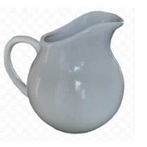 Jarra de 1,3L em porcelana forte resistente cor branca