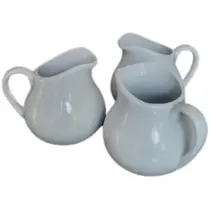 Jarra de 700 ml em porcelana forte resistente cor branca