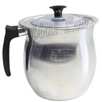 Jarra de alumínio 3 litros com tampa bojuda bojudinha n3 pote de água suco receitas cozinha