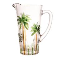 Jarra de Cristal Palm Tree Handpaint 1,2 Litros 12833 - Wolff Jarra de Cristal Palm Tree Handpaint 1,2 Litros 12833 - Wolff