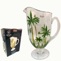 Jarra de Cristal Palm Tree Handpaint 1,5L - Wolff - 24,5cm x 13cm x 18,5cm