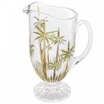 Jarra De Cristal Palmeira Pintada À Mão Com Base 1,5L
