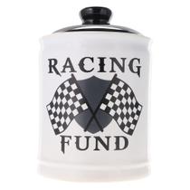 Jarra de doces Ceramic Racing Fund Piggy Bank Car com tampa Cottage Creek