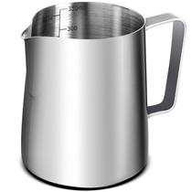 Jarra de Espuma de Leite AMZCHEF 12oz em Aço Inox para Cappuccino (Preta)