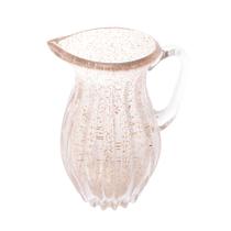 Jarra de murano italy transparente e dourado 17,5cm x 13,5cm x 25,5cm