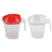 Jarra de plástico com espremedor de laranja branco ou vermelho 1,2 litro para cozinha