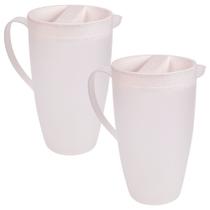 Jarra de plástico com tampa 2 litros Gourmet marmorizado com 2 unidades Plasutil ref.337
