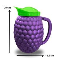Jarra de plastico uva 1,5l suco agua decorativa c tampa