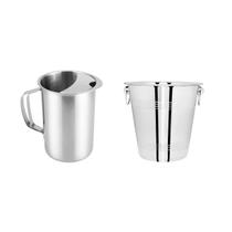 Jarra de Suco Agua 1,8L e Balde de Gelo Inox Bar Restaurante Jarra de Suco Agua 1,8L e Balde de Gelo Inox Bar Restaurante