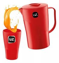 Jarra De Suco/agua 2l + 6 Copos 300ml 5 Cores - Cozinha Uz