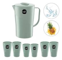 Jarra De Suco/agua 2l + 6 Copos 300ml 5 Cores - Cozinha Uz