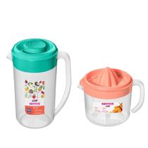 Jarra de suco água plástica bebidas com tampa resistente 2un