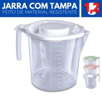 Jarra de Suco Água Refri Tampa Alça Medidas Plástico 1,2 L