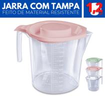 Jarra de Suco Água Refri Tampa Alça Medidas Plástico 1,2 L - Usual Utilidades