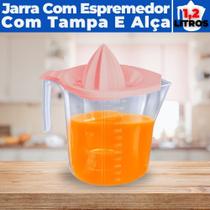 Jarra de Suco Água Refri Tampa Espremedor Alça Plástico 1,2L