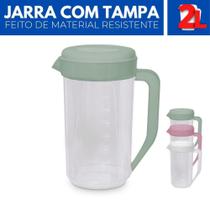 Jarra de Suco Água Refri Tampa Redonda Alça Plástico 2L - Usual Utilidades