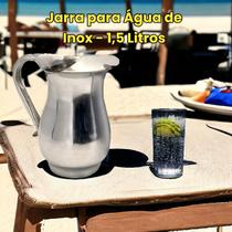 Jarra de suco Água refrigerante refresco leite de Inox 1,5 Litros casa praia restaurante