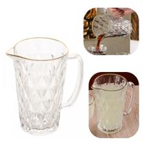 Jarra de Suco e Agua 1,14L em Vidro e Borda Com Fio de Ouro Diamond Lyor Mesa Posta Premium