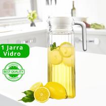 Jarra de Vidro 1 Litro com Tampa Garrafa de Água Suco Refrigerante