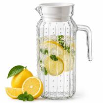 Jarra De Vidro 1 Litro Tampa Suqueira Agua Suco Leite Bebida