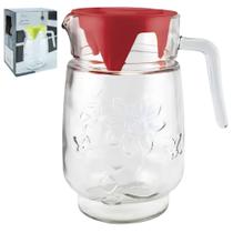 Jarra de vidro 1,5l com tampa de plastico flux cores