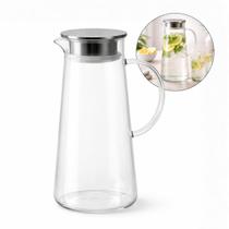 Jarra de Vidro 1,8L com Tampa de Metal e Alça Ergonômica Ideal para Água, Suco e Chá