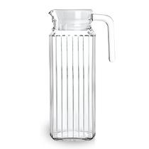 Jarra De Vidro 1L Com Tampa Branca Transparente Suco Àgua